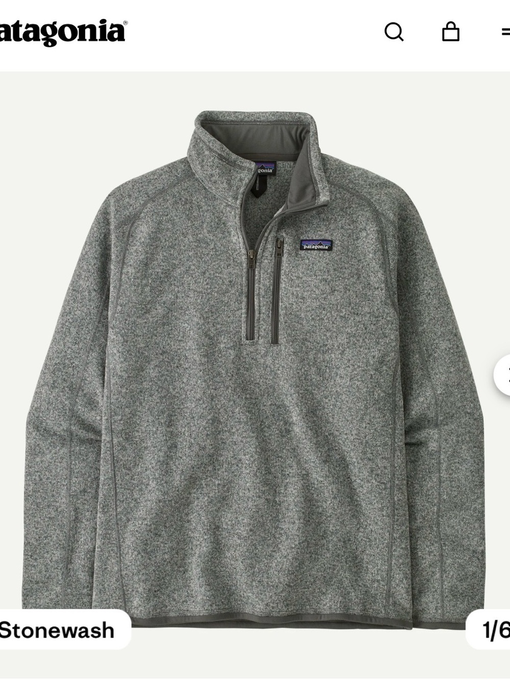 Patagonia Stonewash Gray Half-Zip Fleece Pullover